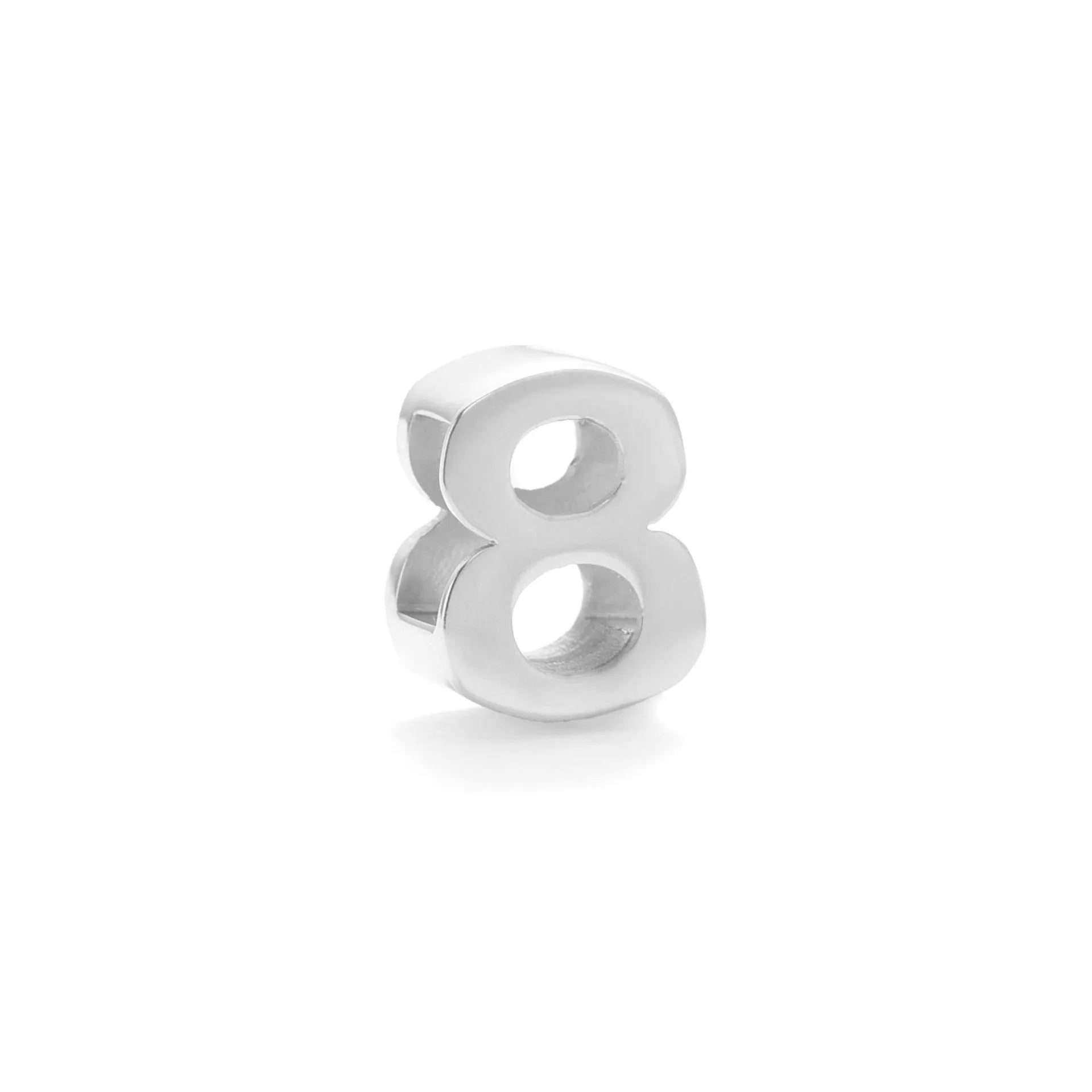 Titanium steel number letter necklace with 40.5cm chain and electroplated gold or silver finish