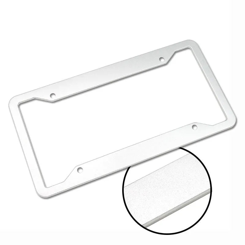 Aluminium alloy car number plate frame in black, grey, silver, and stainless steel finishes