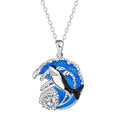 Silver tone shark pendant necklace on cross chain with adjustable 41-50cm length