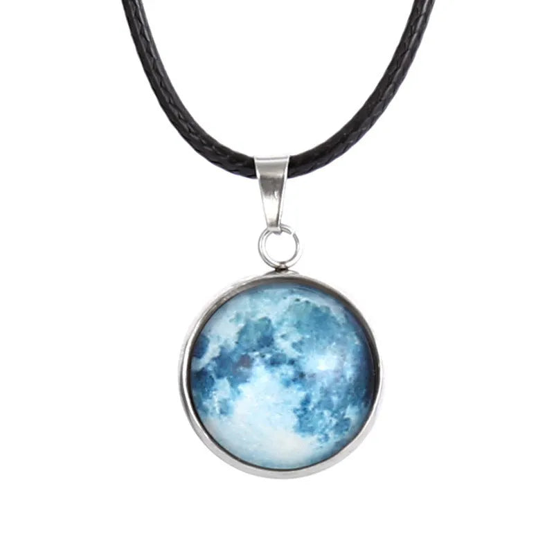 Luminous constellation design alloy pendant necklace on a chain with an extension.