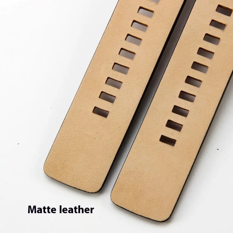 Retro brown genuine leather watch band in 22mm 24mm or 26mm with steel black rose or yellow gold buckle