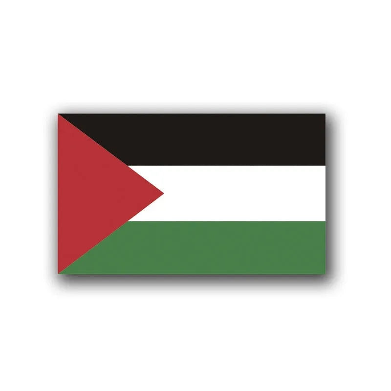 Palestinian flag car window sticker decal on vehicle glass