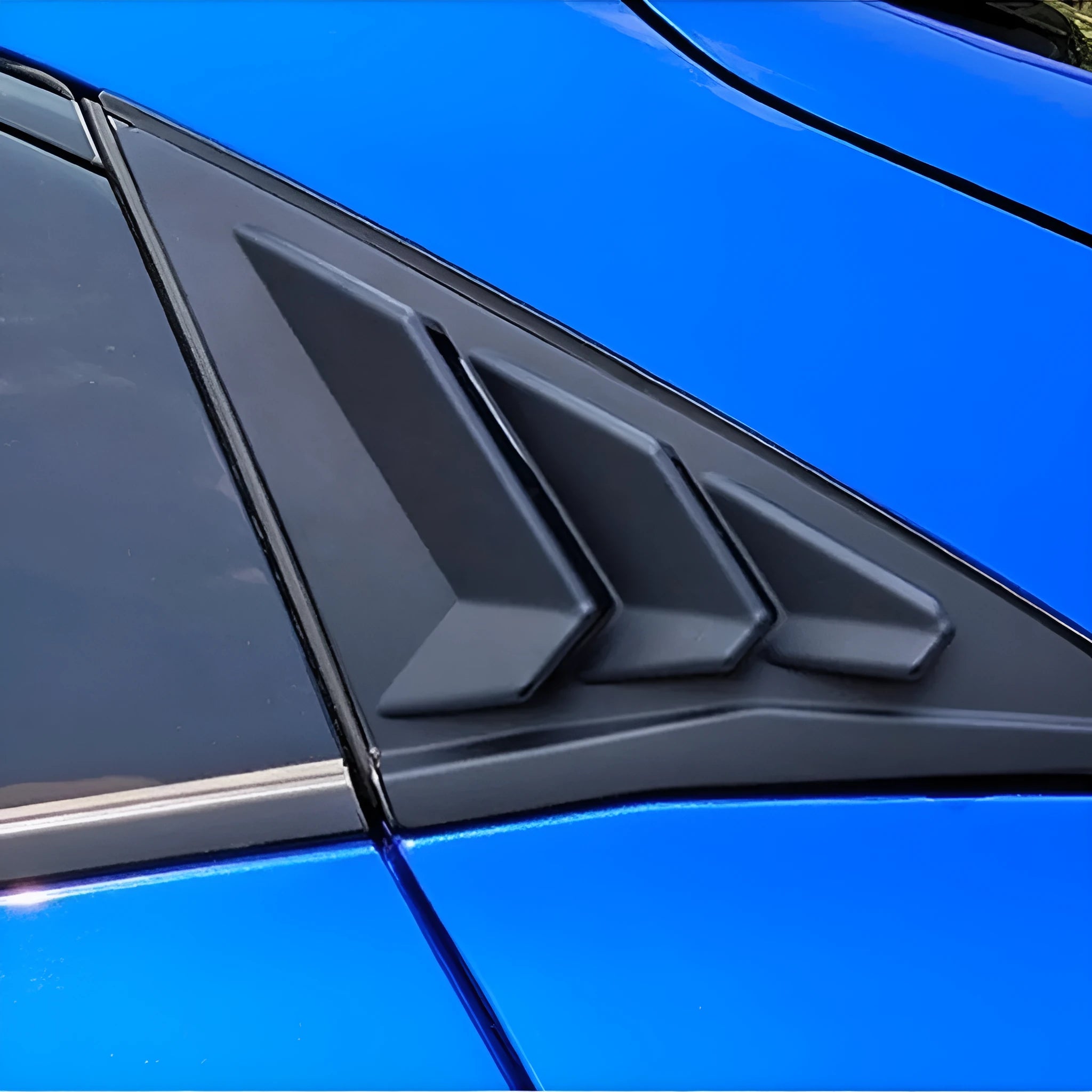 ABS quarter window bumper sticker for 2021 hatchback Civic in bright black finish