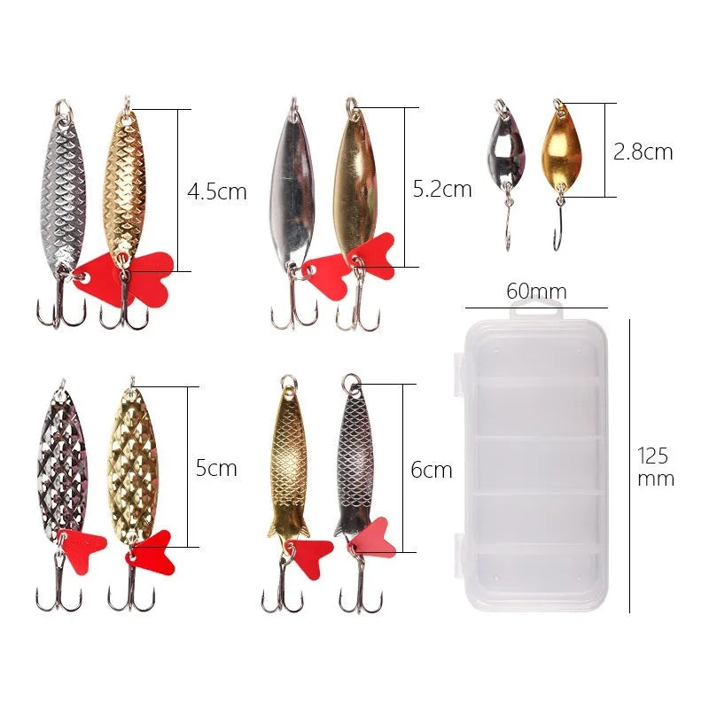 Metal fishing lure sequins in gold and silver finishes for DIY bait building projects