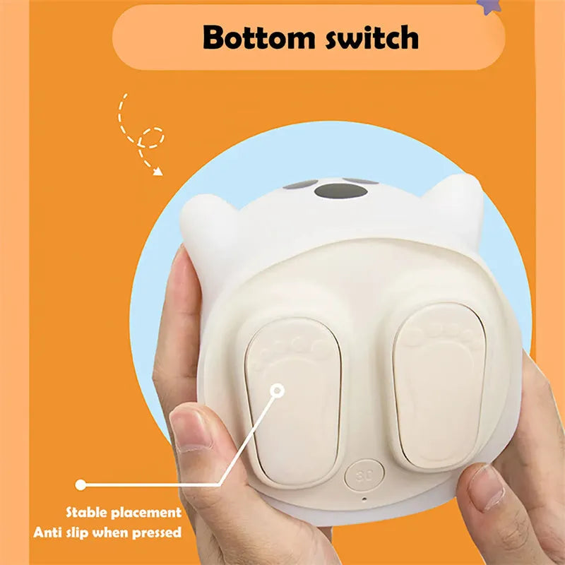 Soft silicone USB rechargeable night light with touch sensor base