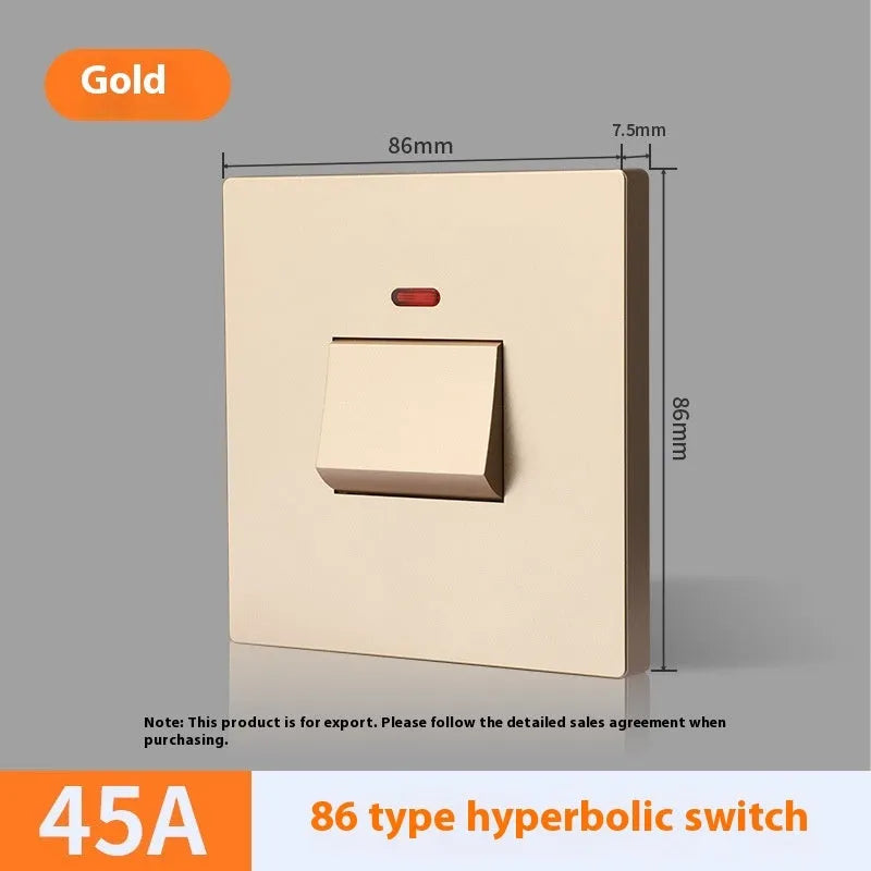 Plastic industrial switch with illuminated panel for water heaters and air conditioners