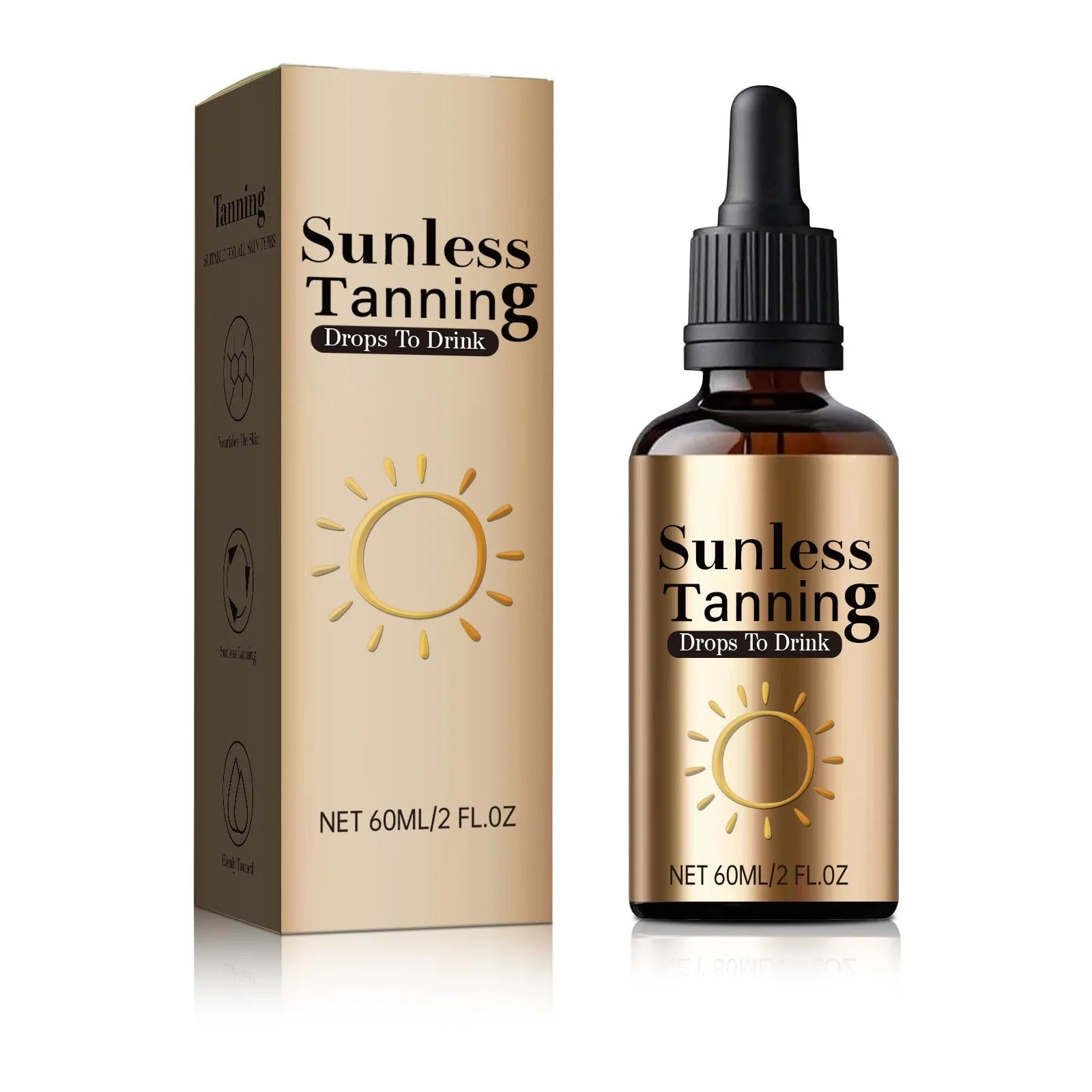 Black Aid Oral Drops 60ml bottle for universal skin types and outdoor use