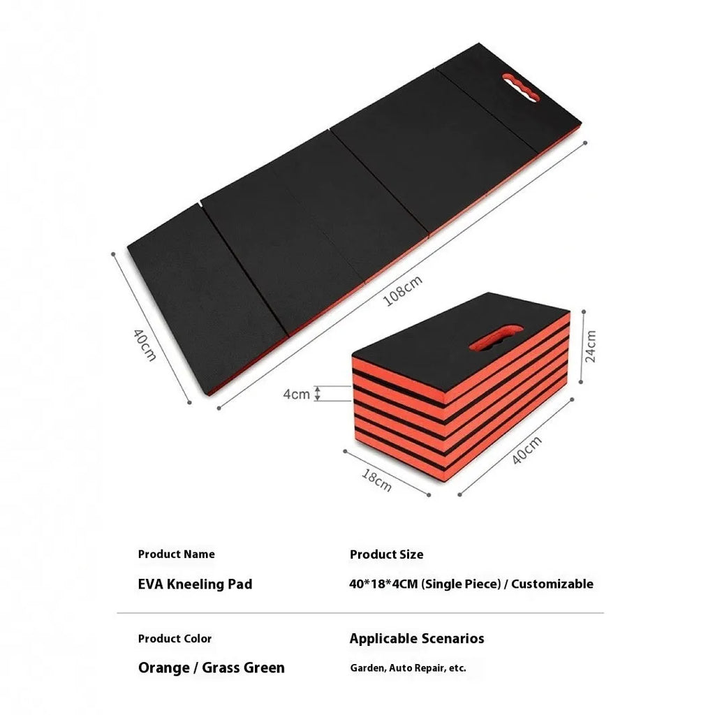 Folding EVA kneeling mat for car repair with dimensions 116cm long by 40cm wide