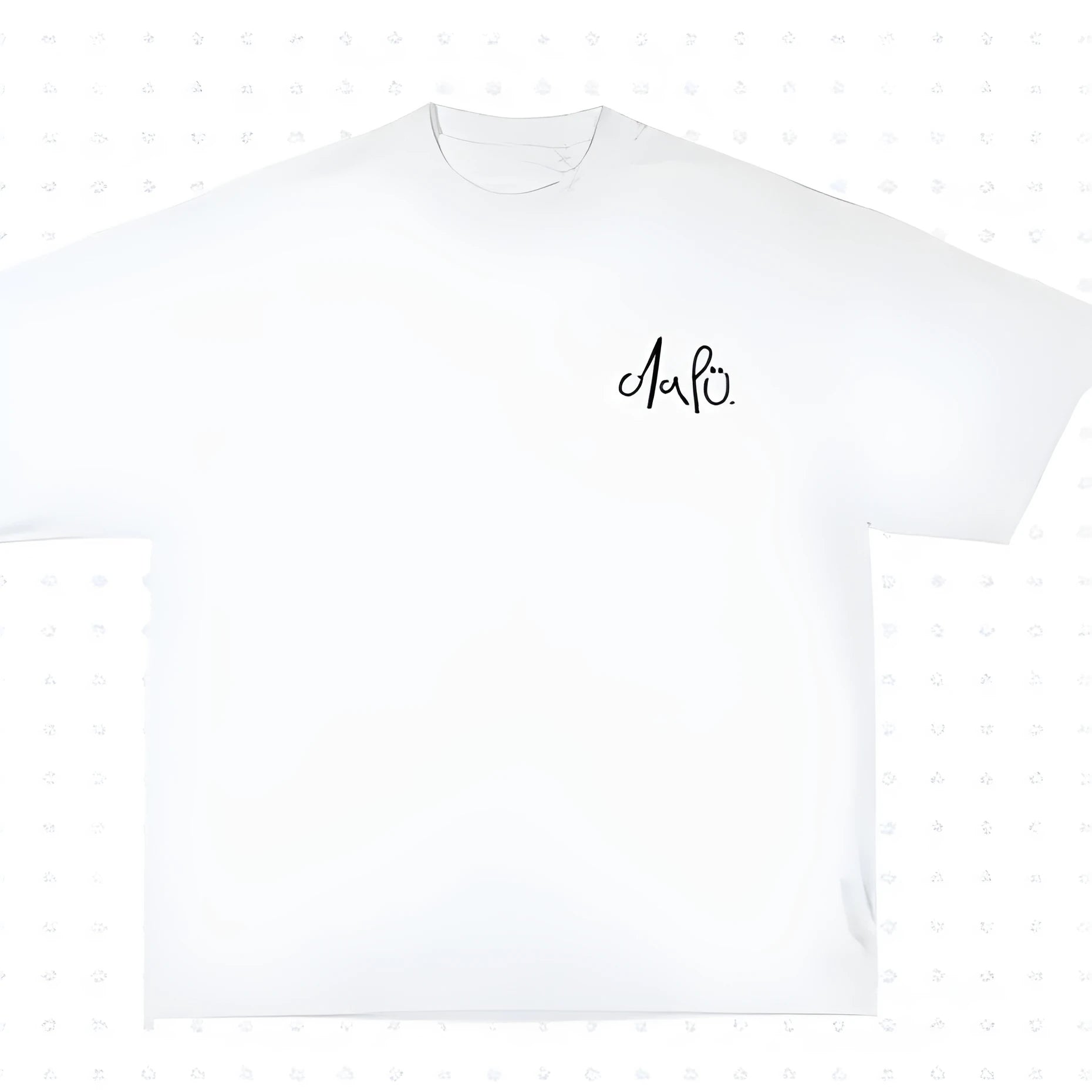 Street hip hop style short sleeved printed cotton shirt in loose fit no collar design