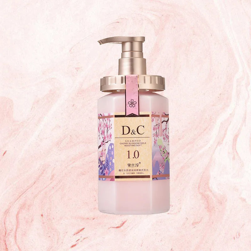 Sakura shampoo conditioner and shower gel set with three 500ml bottles for hair and body care