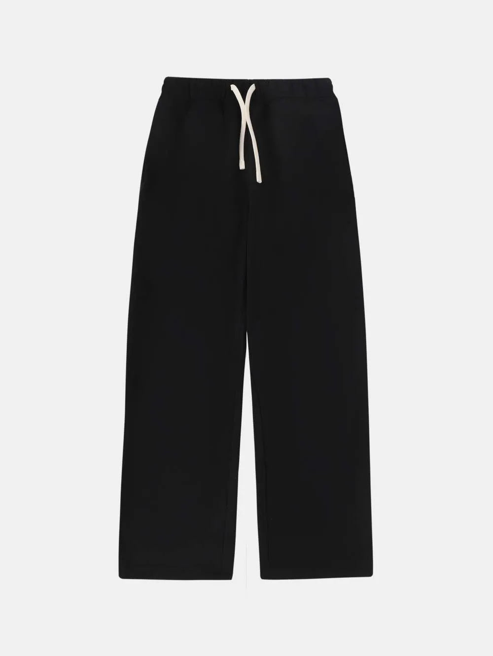 Men's grey fleece-lined sweatpants with elastic drawstring waist and loose fit trousers