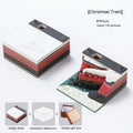 3D paper carving sticky notes with Qingshui Temple design in Christmas train colour