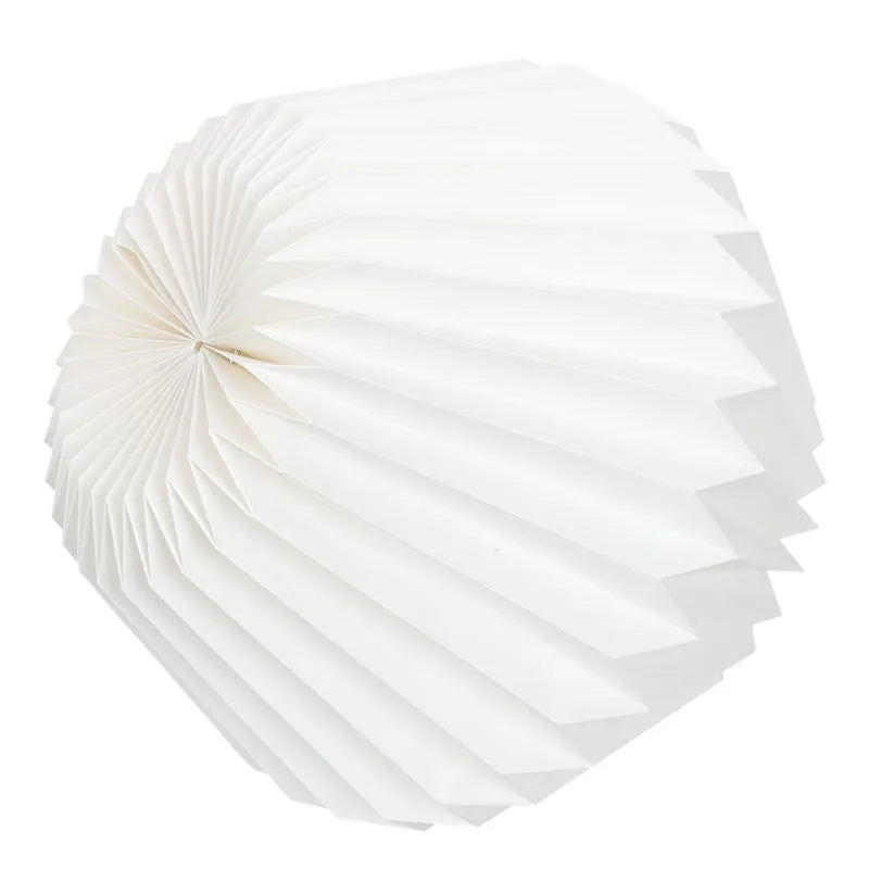 Paper origami pendant lamp shade in waist drum colour for minimalist lighting