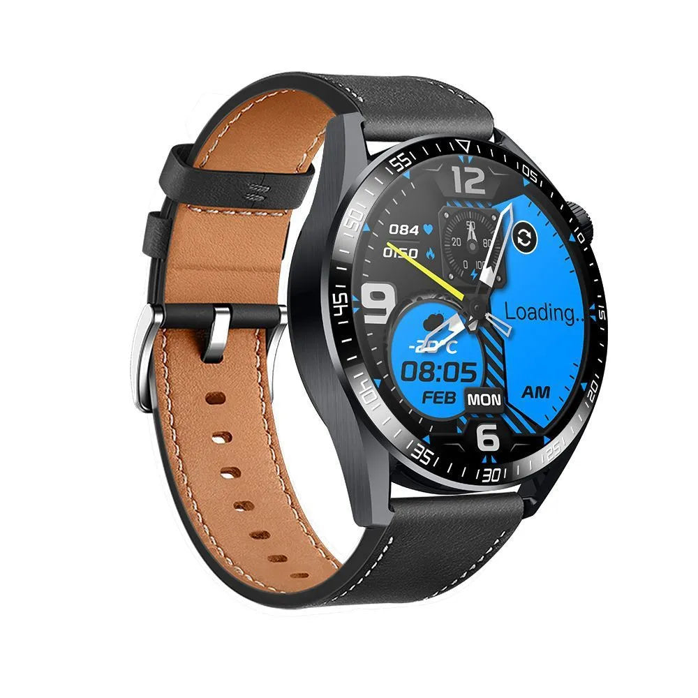Black and silver GS3 Max smartwatch with 1.35-inch screen on a silicone strap.