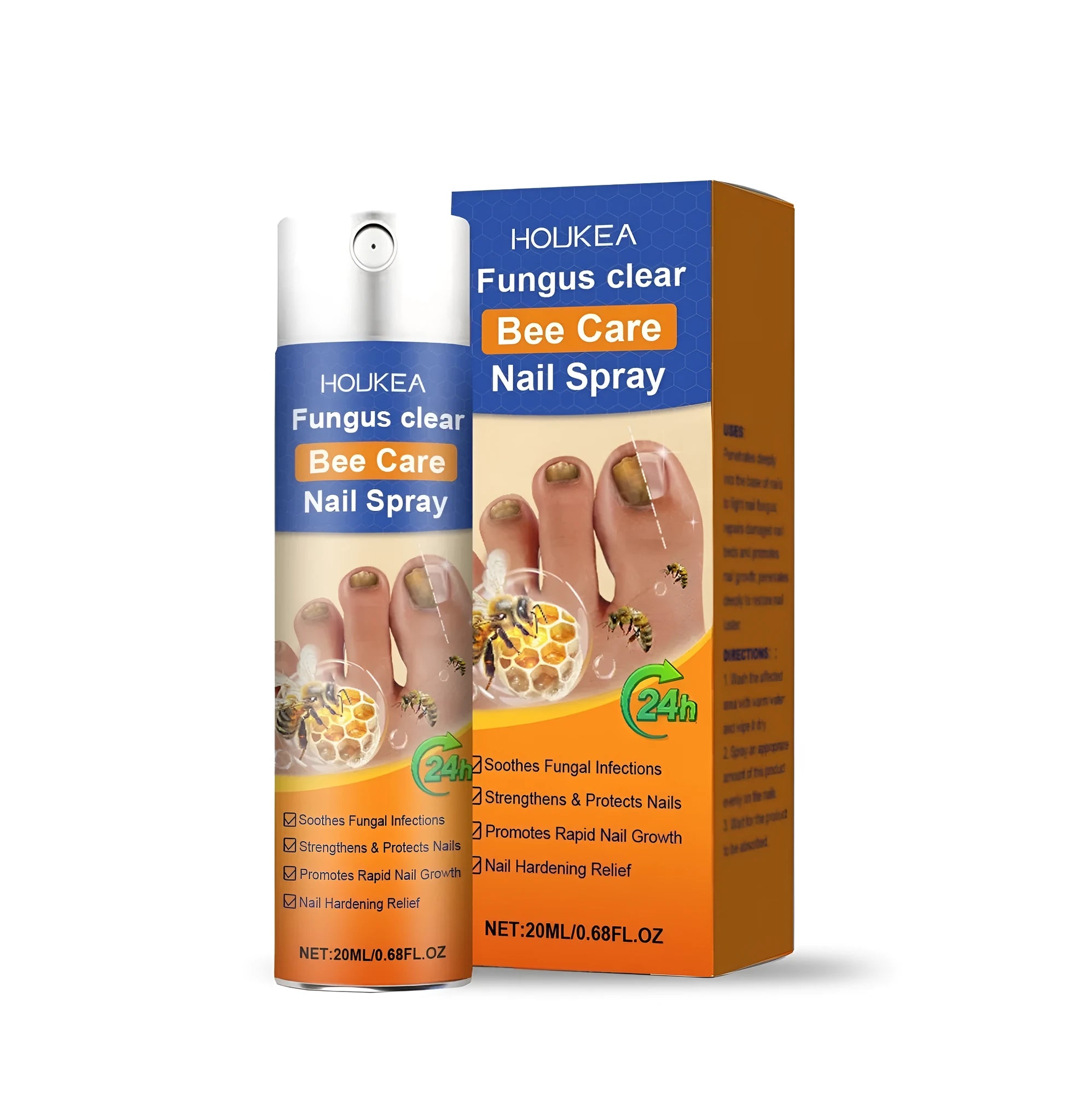 20ml bottle of nail fungus care spray gloss with spray nozzle