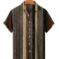 Men's short sleeved lapel printed diamond shaped top in loose fit cardigan style, colour ZQDXCS849, polyester fabric