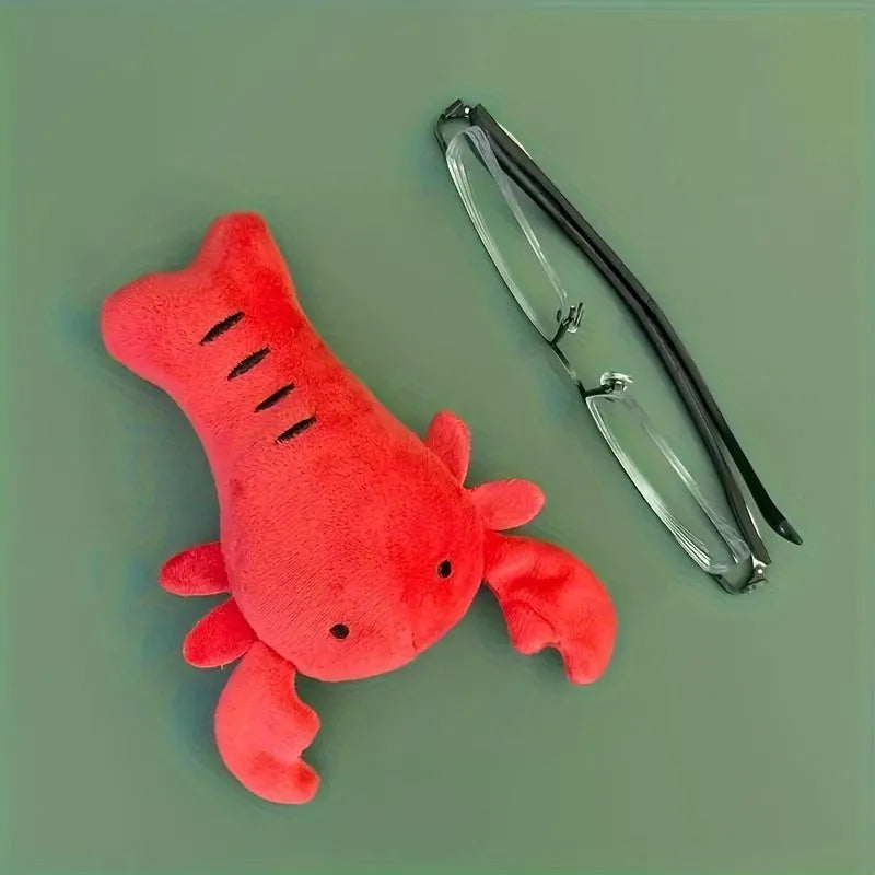 Red lobster stuffed dog toy with squeaker for small medium breeds