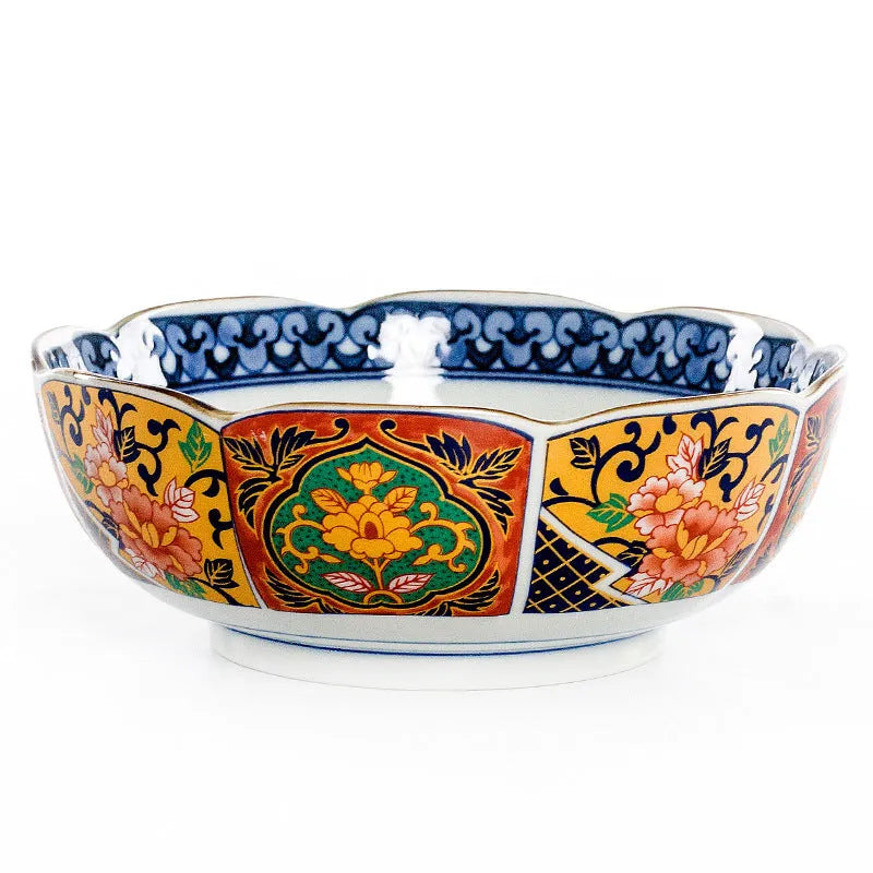 Retro domestic dyed peony Japanese style porcelain 4-inch bowl with underglaze decoration