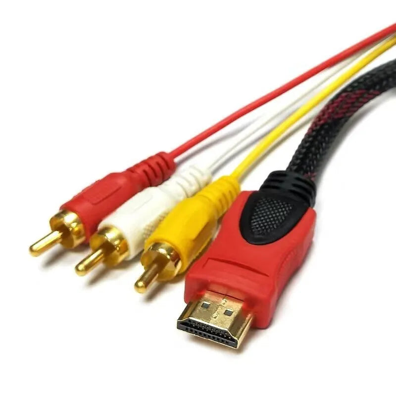 HDMI to AV15 M conversion wire showing both connector ends and 1.5 metre cable length