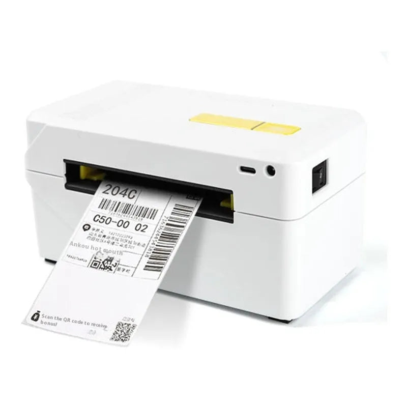 Kupono thermal label printer for express orders with USB connection, shown in black and white models.