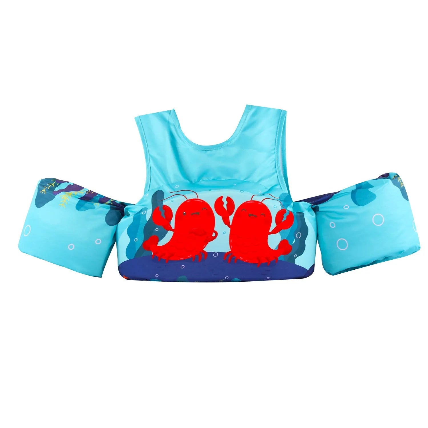 Cartoon design children's swimming arm bands in various colourful patterns including watermelon pineapple and blue crab