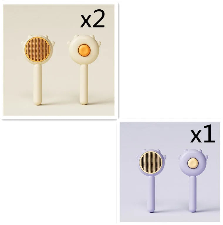 Green pet grooming comb with stainless steel teeth and ABS handle for cats and dogs