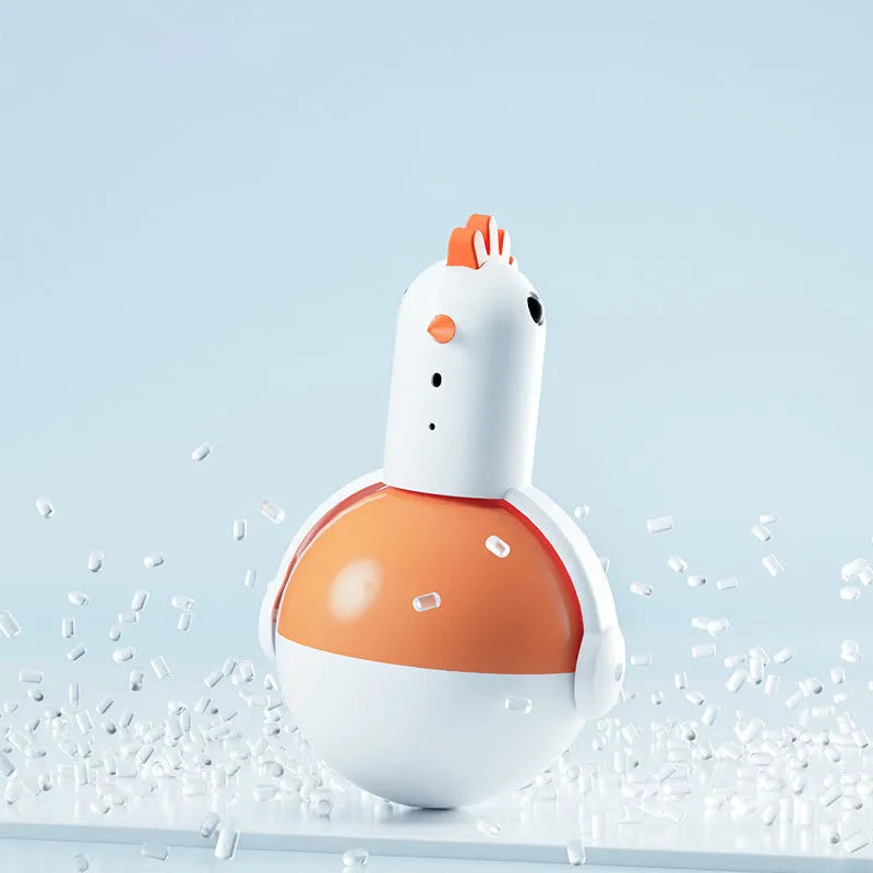 Green or orange chicken-shaped electric cat toy with automatic motion and laser light.