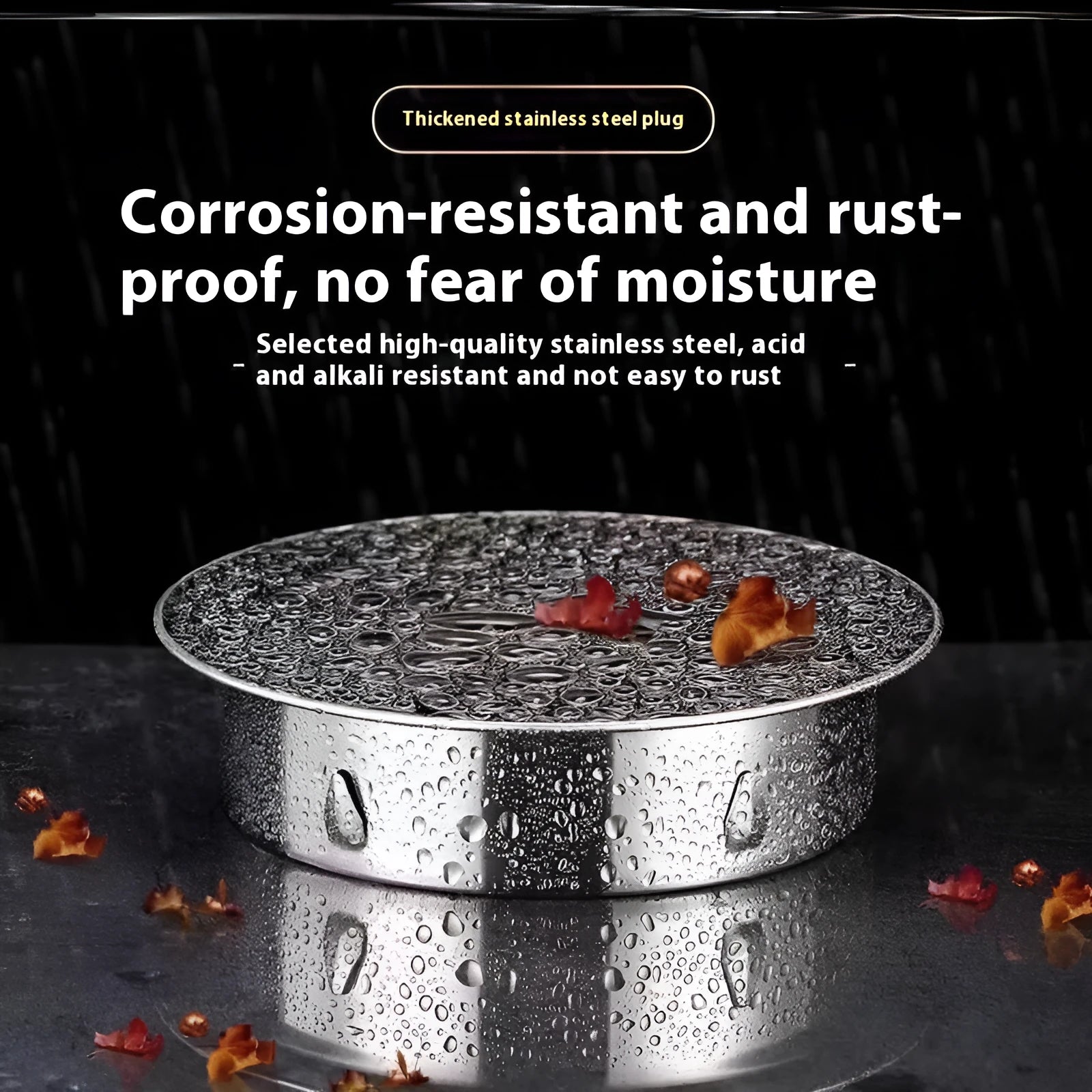 Stainless steel deodorant floor drain with modern design and 160mm fitting size
