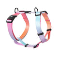 Gradient colour pet chest strap harness in nature patterns with adjustable sizing