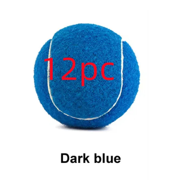 Bite-resistant rubber dog tennis ball in multiple colours including pink, blue and green