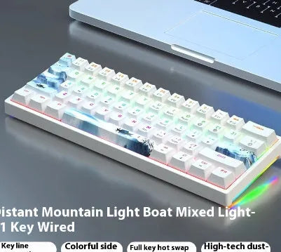 61-key mechanical keyboard with multiple colour options and hot-plug switch functionality