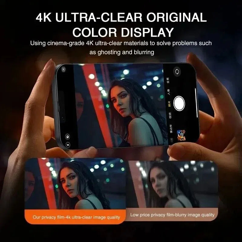 Transparent anti-spy tempered glass privacy screen protector for iPhone