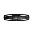 Black nylon PA66 child safety seat buckle clip measuring 14.5 x 4 cm for harness replacement