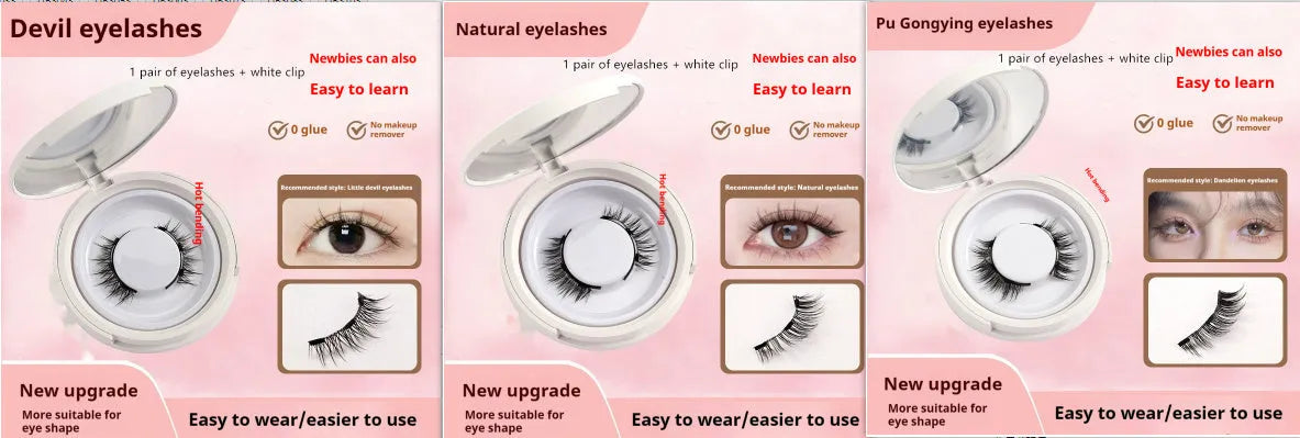 Magnetic suction false eyelashes Little Devil Supernatural Magnet Suit in mink material with white clip