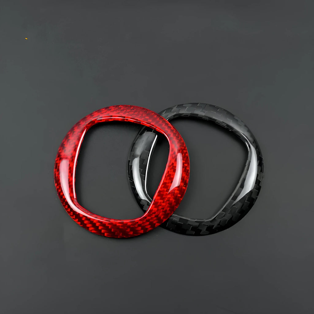 Carbon fibre steering wheel cover in black and red colour options