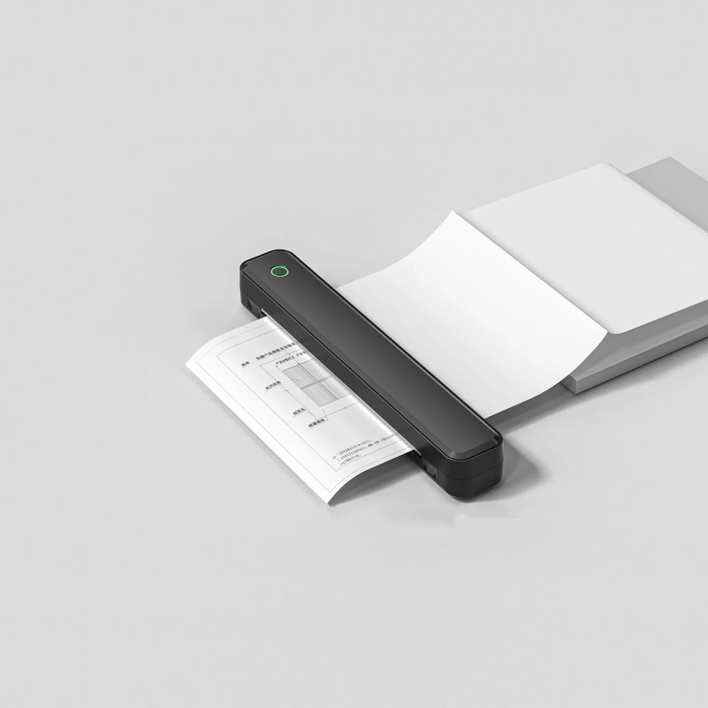 Compact black or white thermal printer with Bluetooth for mobile phone printing