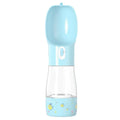 Travel Out portable dog food water cup in PC and ABS materials, 255mm length, 258ml water capacity, shown in blue