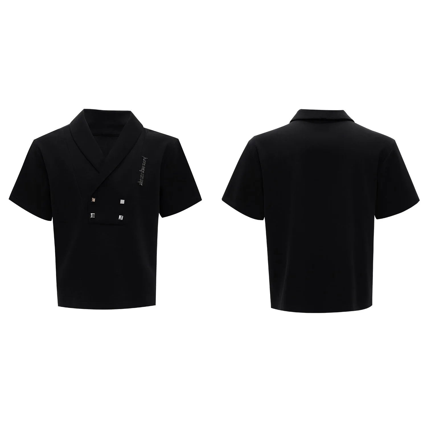 Men's dark grey cotton sports suit with padded shoulders, featuring a V-neck short-sleeve shirt and matching shorts.