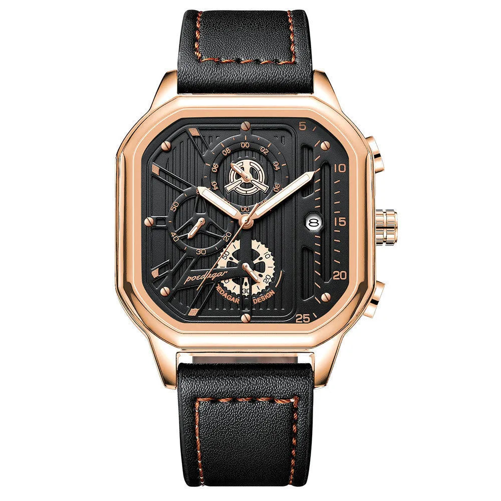 Men's belt-style quartz watch with 8mm thickness in multiple colour combinations