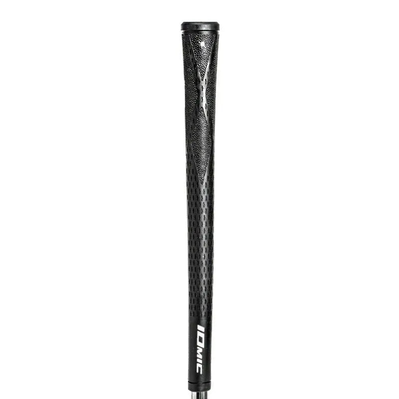 TPE and TPR material golf club grip shown in assorted colours including pink, red, blue, and black with coloured heads.