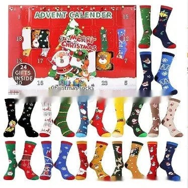 Christmas socks blind box containing random resin craft decoration for holiday displays