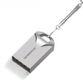 Mini black and silver metal USB flash drive showing compact size and USB connector.