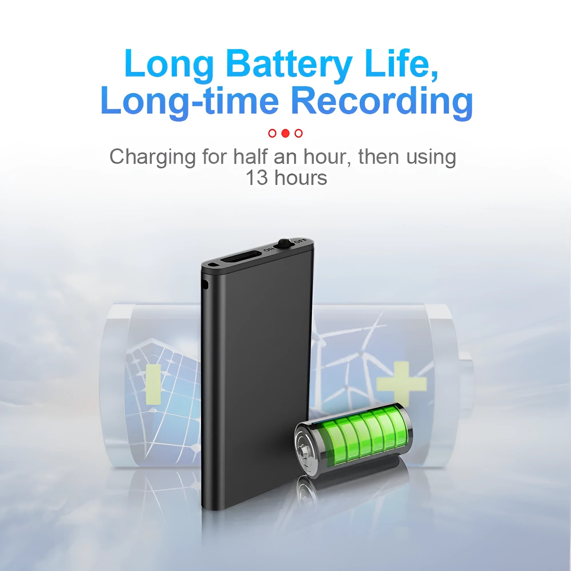 Aluminium alloy encryption recording pen with voice control and HD noise reduction.
