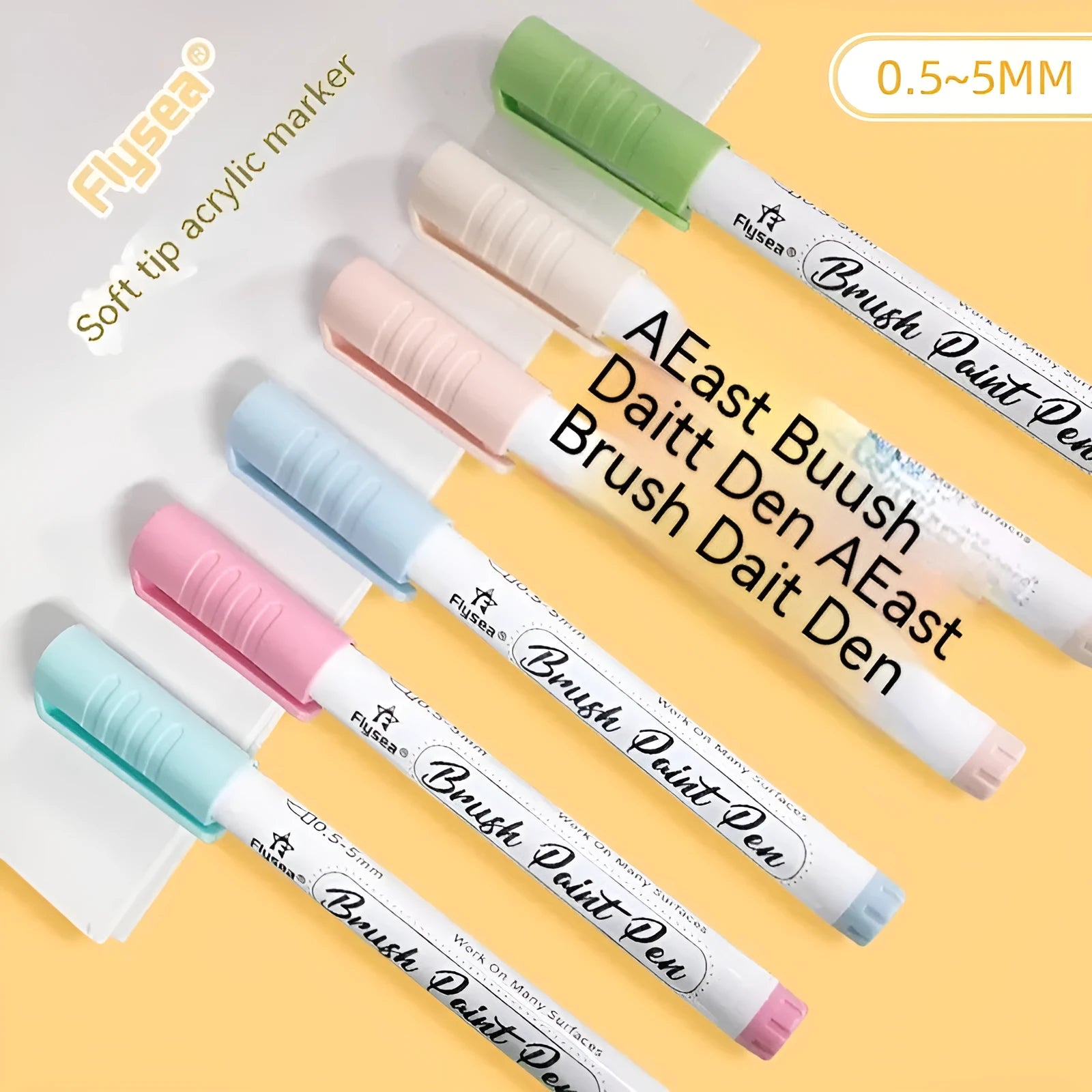 Set of soft head gouache pens for hand account painting and graffiti artwork