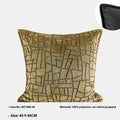Tuhao gold geometric abstract pattern on a square polyester cushion cover.