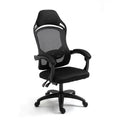 Black ergonomic computer gaming chair with adjustable height and reclining backrest