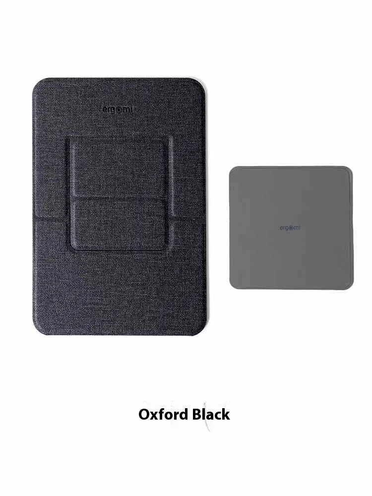 Multi angle lightweight folding magnetic flat bracket for 9.7-13 inch tablet in Oxford dark black with suction cup mount