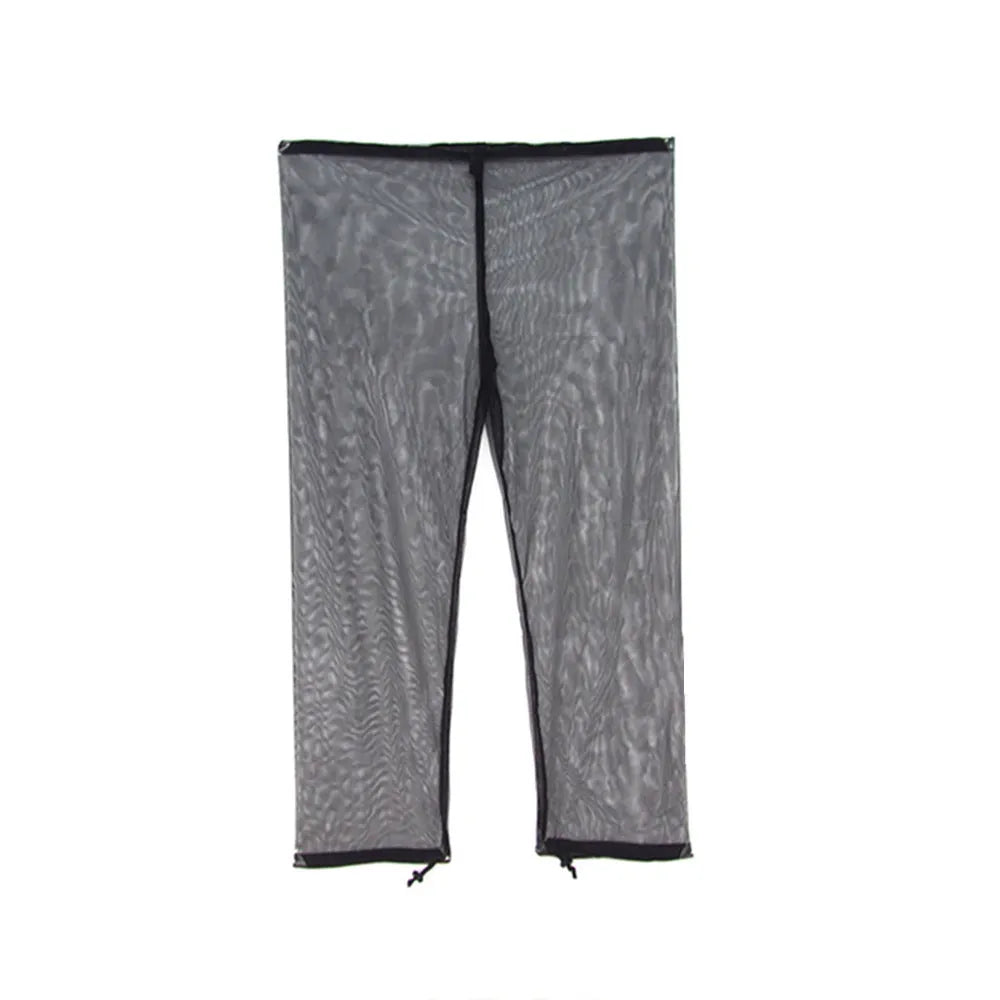 Solid colour mesh anti-mosquito suit set with hood, pants, and booties for outdoor wear