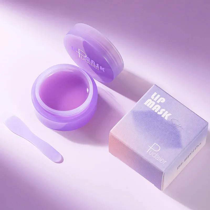 Box containing a 10ml exfoliating lip balm and a lip scraper tool for dry lip treatment.