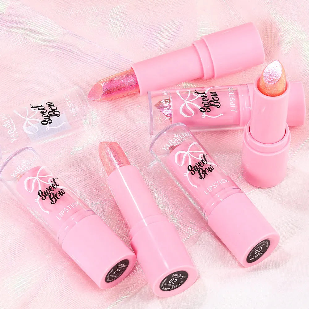 XINGX Diamond Lipstick in Sweetheart Bow design showing six colour shade options